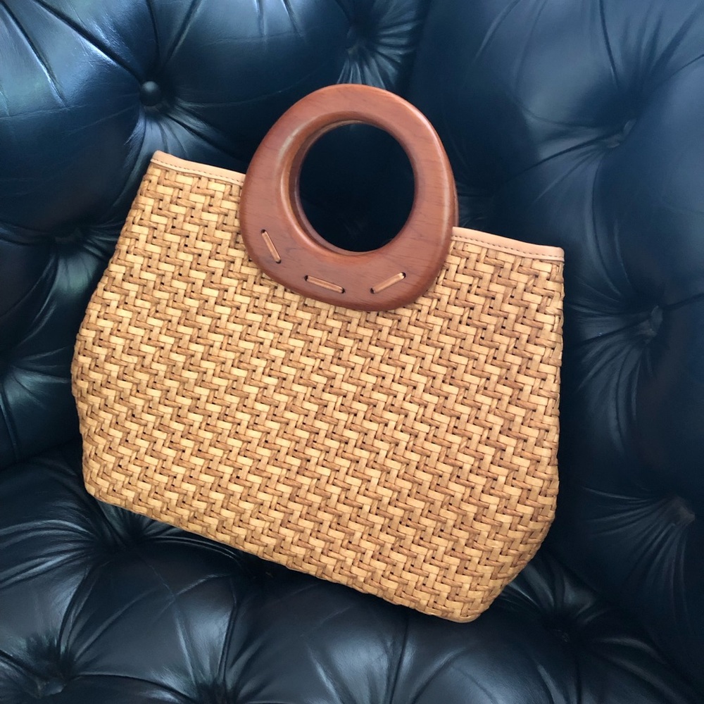 Vintage Fossil Straw Handbag
